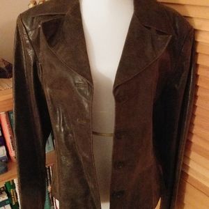 Wilson's Leather Distressed Brown Leather Jacket